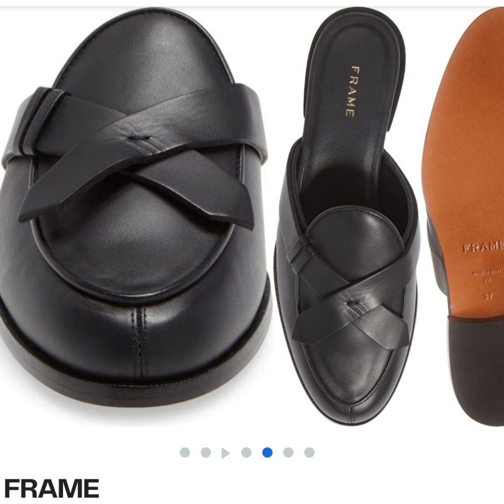 FRAME LE WILLOUGHBY LEATHER MULE/ SLIDE SIZE 5